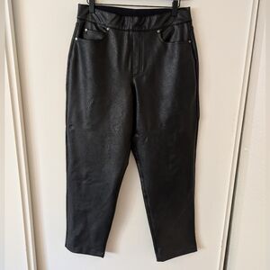 Spanx Womens Large Black Faux Leather Pants Bikercore Cyberpunk Darkfeminine